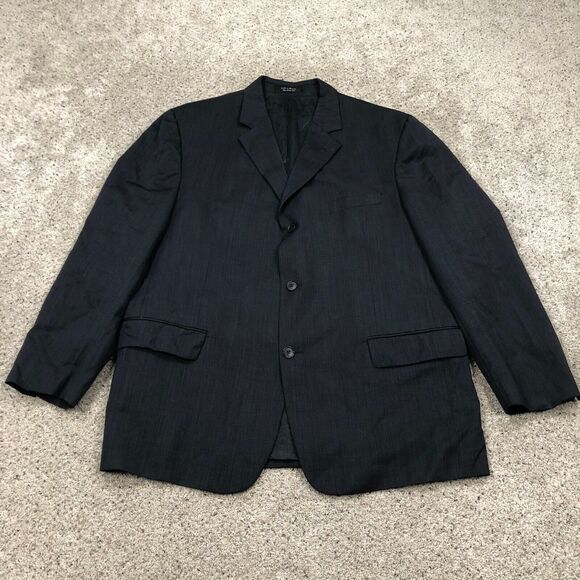 Andrew Fezza Blazer Mens 48R Black Cashmere Wool Fusion Sport Coat Suit Jacket - Picture 1 of 14